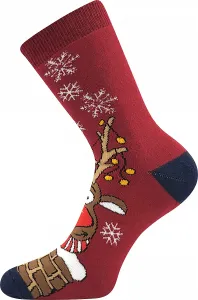 Vánoční ponožky Boma - Rudy, vínová Barva: Vínová, Velikost: 27-34