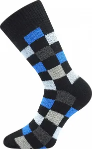 Dámské, pánské ponožky Boma - spací, kostka, tmavě modrá Barva: Černá, Velikost: 35-38