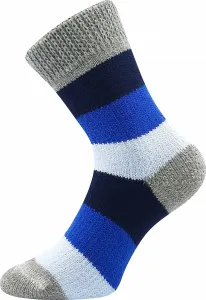 Dámské, pánské ponožky Boma - spací, pruh, modrá/ šedá Barva: Modrá, Velikost: 35-38