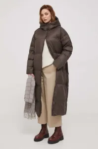 Péřová bunda Bomboogie Anvers dámská, hnědá barva, zimní, oversize #6112473