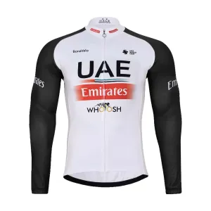 BONAVELO Cyklistický dres s dlouhým rukávem zimní - UAE 2023 - červená/bílá/černá 2XL