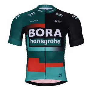 BONAVELO Cyklistický dres s krátkým rukávem - BORA 2023 - černá/červená/zelená 4XL