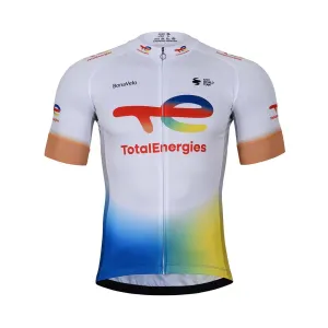 BONAVELO Cyklistický dres s krátkým rukávem - TOTAL ENERGIES 2023 - žlutá/modrá/červená/bílá #2517254