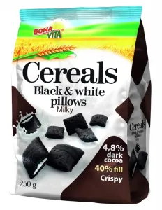 Bonavita Cereální polštářky Black white pillows s mléčnou náplní 250 g #1154874