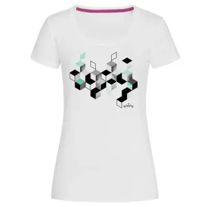 Bontis Dámské tričko CUBES - Bílá / zelená | L