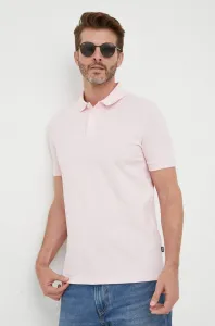 Bavlněné polo tričko BOSS růžová barva #4204468