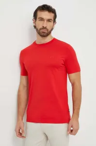 Bavlněné tričko BOSS červená barva