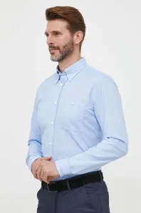 Bavlněná košile BOSS slim, s límečkem button-down