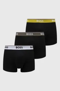 Boxerky BOSS 3-pack pánské, černá barva