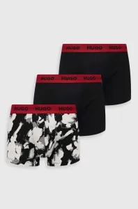 Boxerky HUGO 3-pack pánské, černá barva #2034225