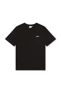 Dětské bavlněné tričko BOSS černá barva #4995920