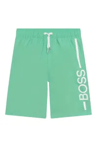 Dětské plavkové šortky Boss zelená barva