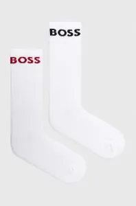 Ponožky BOSS 2-pack pánské, bílá barva