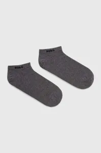 Ponožky BOSS 2-pack pánské, šedá barva