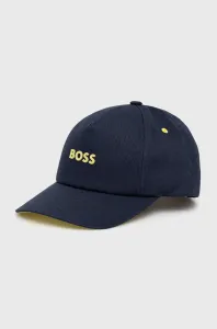Bavlněná čepice BOSS Boss Casual tmavomodrá barva, s aplikací #1988743