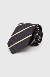 Hedvábná kravata BOSS šedá barva #5970862
