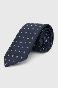 Hedvábná kravata BOSS tmavomodrá barva #5970863