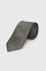 Hedvábná kravata BOSS zelená barva