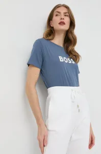 Bavlněné tričko BOSS modrá barva
