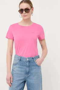 Bavlněné tričko BOSS růžová barva #6054398