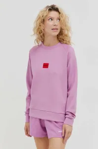 Mikina HUGO dámská, fialová barva, s aplikací