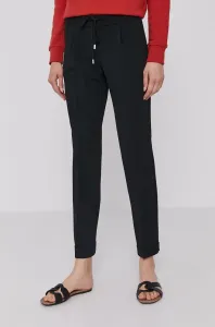 Kalhoty Boss dámské, černá barva, jednoduché, high waist #5332942