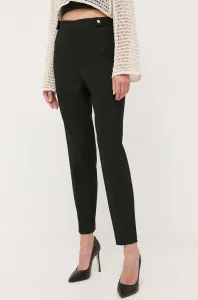 Kalhoty BOSS dámské, černá barva, přiléhavé, high waist #5452442