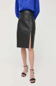 Kožená sukně BOSS černá barva, mini #5041759