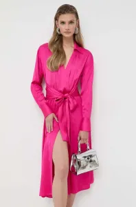Šaty BOSS růžová barva, midi