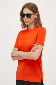 Vlněný svetr BOSS dámský, oranžová barva, lehký