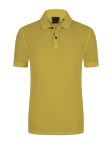 Nadměrná velikost: Boss Orange, Polo tričko z bavlny s potiskem loga žlutý #4792804