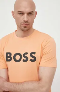 Bavlněné tričko BOSS BOSS CASUAL oranžová barva, s potiskem #5832930