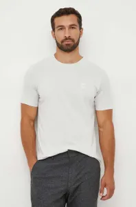 Bavlněné tričko BOSS BOSS CASUAL šedá barva