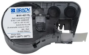 Brady M-91-427-Yl Label, 38.1 X 12.7Mm, Vinyl, Clear/white