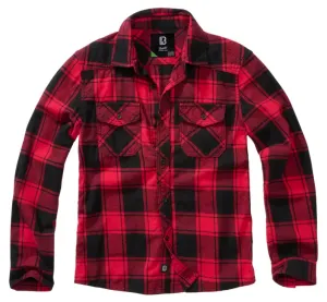 Brandit dětská košile s dlouhými rukávy, červeno černá - 158/164