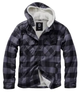Brandit Lumberjacket bunda s kapucí, čierno-šedá - 3XL