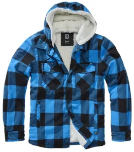 Bunda Brandit Lumber s kapucí, černá/modrá - XL