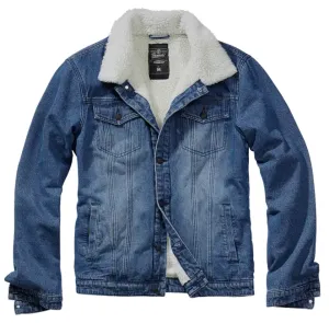 Brandit Sherpa denim bunda s kožešinou, modrá - XL