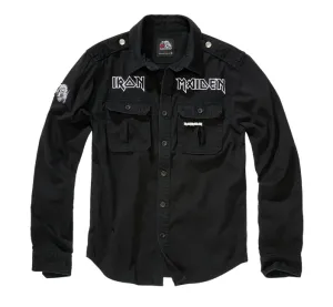 Brandit Iron Maiden Vintage Košile s dlouhým rukávem Eddy, černá - S