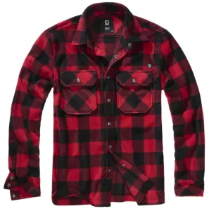 Brandit Jeff Fleece tričko s dlouhým rukávem, červené/černé - 3XL