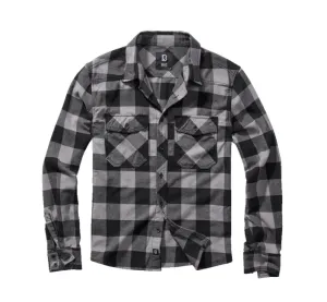 Brandit Kostkovaná košile s dlouhým rukávem, černá+uhlíkové barvy - 3XL