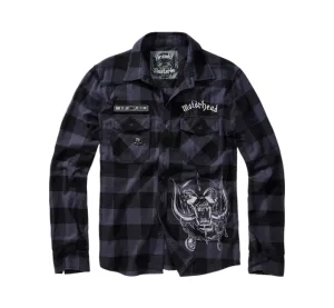 Brandit Motörhead Check košile s dlouhými rukávy, černá-šedá - 3XL