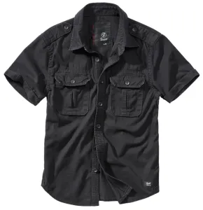 Brandit Vintage pánská košile s krátkým rukávem 1/2, černá - 4XL