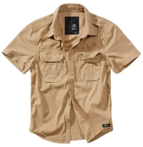 Brandit Vintage pánská košile s krátkým rukávem 1/2, khaki - S
