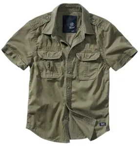 Brandit Vintage pánská košile s krátkým rukávem 1/2, olivová - XXL