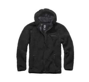 Brandit fleecová bunda s kapucí Teddyfleece Worker, černá - M