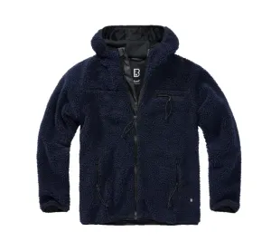Brandit fleecová bunda s kapucí Teddyfleece Worker, tmavě modrá - 3XL
