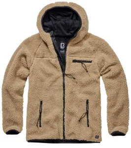 Brandit fleecová bunda s kapucí Teddyfleece Worker, velbloudí barva - L