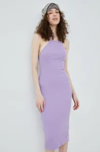 Šaty Brave Soul fialová barva, midi #2022427
