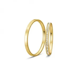 BREUNING zlaté snubní prsteny BR48/04951YG+BR48/04952YG #4552383